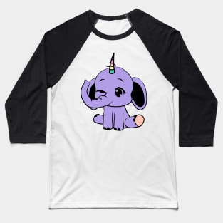 Elephanticorn, the combination of an adorable baby elephant and a unicorn Baseball T-Shirt